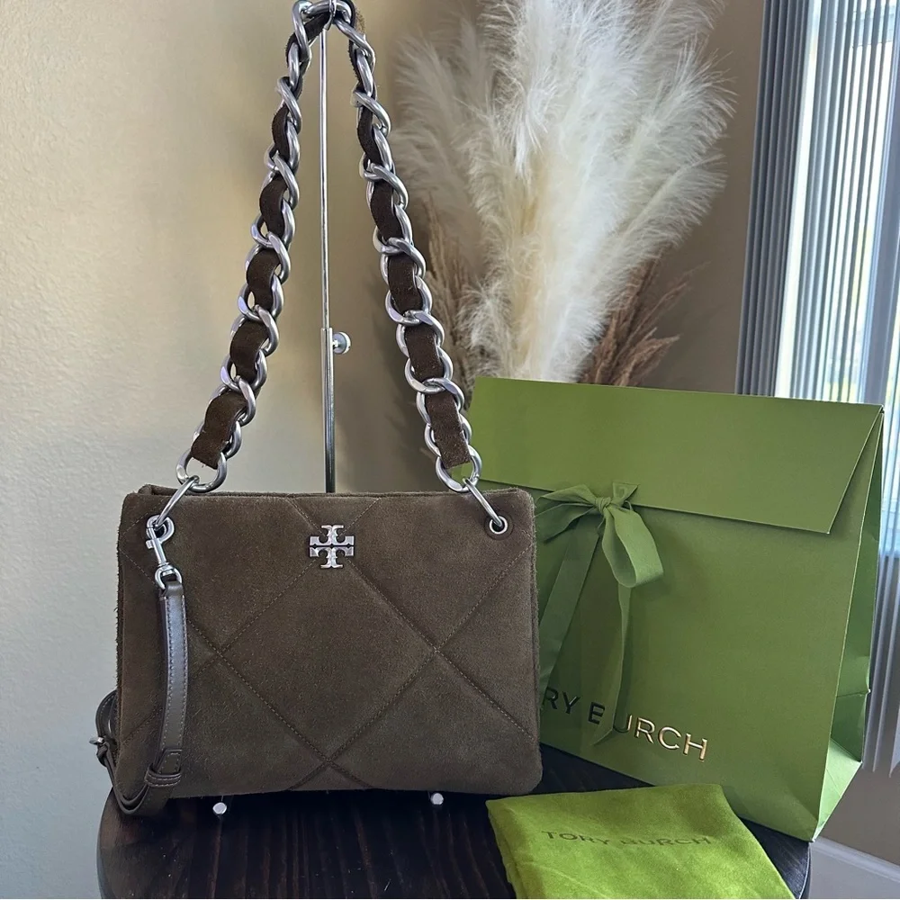 Tory Burch SMALL KIRA DIAMOND QUILT SUEDE SHOULDER BAG - Picture 6 of 16
